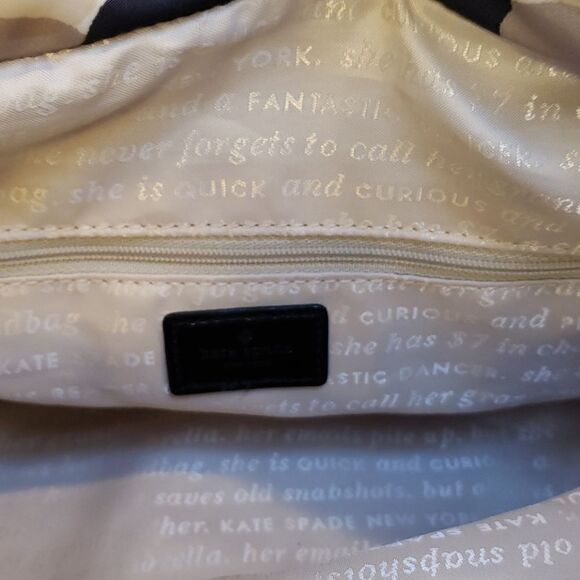 Kate SPADE STEVIE STRAWBERRY BANKE SHOULDER BAG, IVORY BAG WITH BLACK & TAN DOTS - Picture 12 of 16